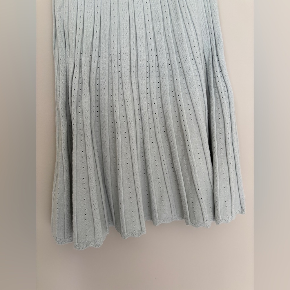 NWT LoveShackFancy Evaluna Stretch Pointelle Mini Dress Eau De Nil | size S - Picture 10 of 12
